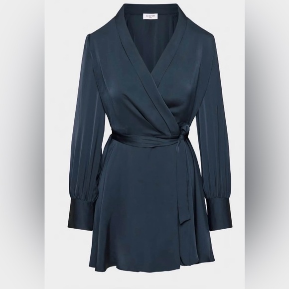 Aritzia Navy Wrap Mini Dress - Picture 3 of 3